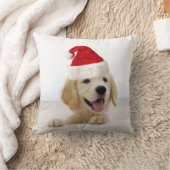 ゴールデンレトリエバーパピークリスマスピロー クッション (ブランケット)
