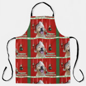 ゴールデンレトリエバーパピークリスマスボウル エプロン (正面)