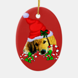 ゴールデンレトリエバーパピークリスマス セラミックオーナメント
