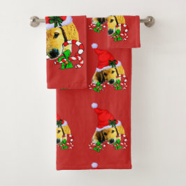 ゴールデンレトリエバーパピークリスマス バスタオルセット