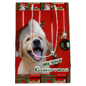 ゴールデンレトリエバーパピークリスマス ミディアムペーパーバッグ (裏面)