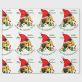 ゴールデンレトリエバーパピークリスマス ラッピングペーパー (フラット)