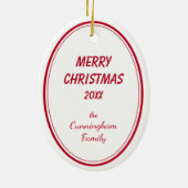 ゴールデンレトリエバーパピーサンタバルブクリスマス セラミックオーナメント (裏面)