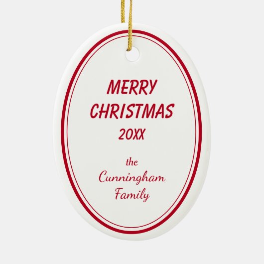 ゴールデンレトリエバーパピーサンタバルブクリスマス セラミックオーナメント (裏面)