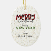 ゴールデンレトリエバーパピージョイトゥザワールドホリデー セラミックオーナメント (裏面)