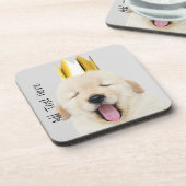 ゴールデンレトリエバーパピースリーニーイン金ゴールドクラウン コースター (左側)