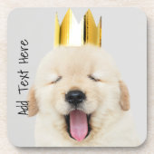 ゴールデンレトリエバーパピースリーニーイン金ゴールドクラウン コースター (正面)