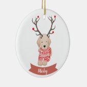 ゴールデンレトリエバーパピーディアアントラーパーソナライズされた セラミックオーナメント (右)