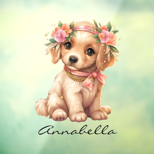 ゴールデンレトリエバーパピーフラワーズ名前をカスタムする ウィンドウサイン (シート3)