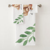 ゴールデンレトリエバーパピーフラワーズ名前をカスタムする バスタオルセット (インサイチュ)