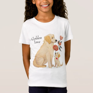 ゴールデンレトリエバーパピーマザーズデイ Tシャツ