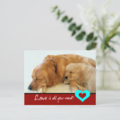 ゴールデンレトリエバーパピーラブ ポストカード (スタンド正面)