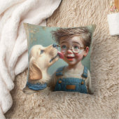 ゴールデンレトリエバーパピーリキングボーイ クッション (ブランケット)