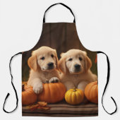 ゴールデンレトリエバーパピー秋デライトカボチャ エプロン (正面)