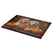 ゴールデンレトリエバーパピー秋デライトカボチャ カッティングボード (角)