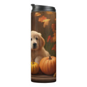 ゴールデンレトリエバーパピー秋デライトカボチャ タンブラー (回転右)