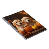 ゴールデンレトリエバーパピー秋デライトカボチャ ノートブック (右側)