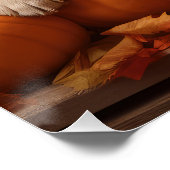 ゴールデンレトリエバーパピー秋デライトカボチャ ポスター (コーナー)