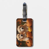 ゴールデンレトリエバーパピー秋デライトカボチャ ラゲッジタグ (裏面縦)