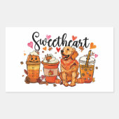 ゴールデンレトリエバーパンプキンコーヒー 長方形シール (正面)