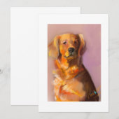 ゴールデンレトリエバーフラット絵画サンキューカード サンキューカード (正面/裏面)