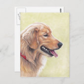 ゴールデンレトリエバープロファイルドッグアートポストカード ポストカード (正面/裏面)