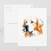 ゴールデンレトリエバーベクターアート鮮やか（カラー） シーズンポストカード (正面/裏面)