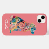 ゴールデンレトリエバーペットドッグ，抽象芸術フローラ,カスタム Case-Mate iPhoneケース (裏面 (横))