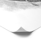 ゴールデンレトリエバーペットポートレートスケッチ ポスター (角)