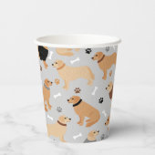 ゴールデンレトリエバーボーンズとポーズ紙カップ 紙コップ (裏面)