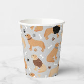 ゴールデンレトリエバーボーンズとポーズ紙カップ 紙コップ (左)