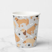 ゴールデンレトリエバーボーンズとポーズ紙カップ 紙コップ (右)