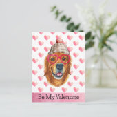 ゴールデンレトリエバーマイバレンタインドッグバレンタイン シーズンポストカード (スタンド正面)