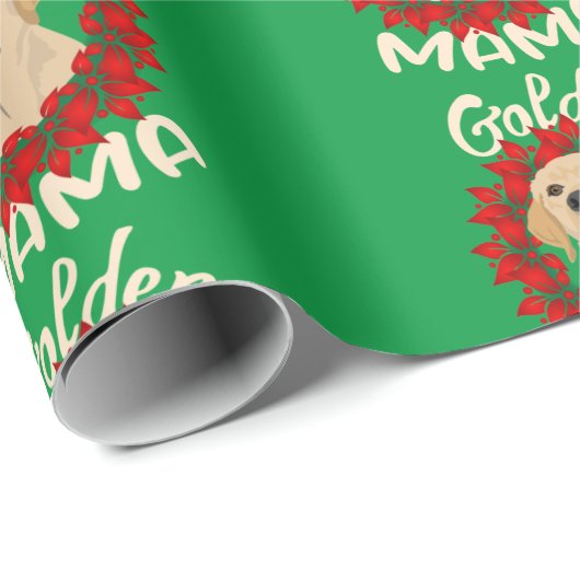 ゴールデンレトリエバーママ愛犬家クリスマスホリデイ ラッピングペーパー (ロールコーナー)