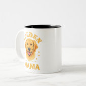 ゴールデンレトリエバーママ犬の恋人ペット恋人の女性 ツートーンマグカップ (正面左)