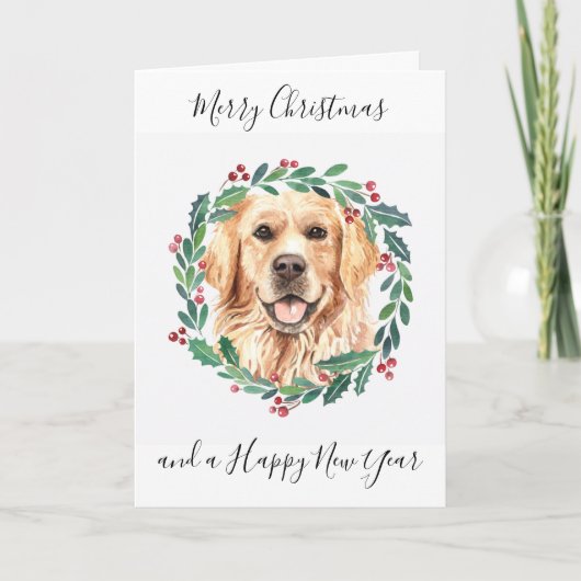 ゴールデンレトリエバーメリークリスマストレンディードッグ シーズンカード (正面)