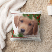 ゴールデンレトリエバーメリークリスマス – かわいい犬 クッション (ブランケット)