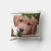 ゴールデンレトリエバーメリークリスマス – かわいい犬 クッション (裏面)