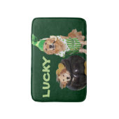 ゴールデンレトリエバーラッキーポットの金ゴールド バスマット (正面縦)