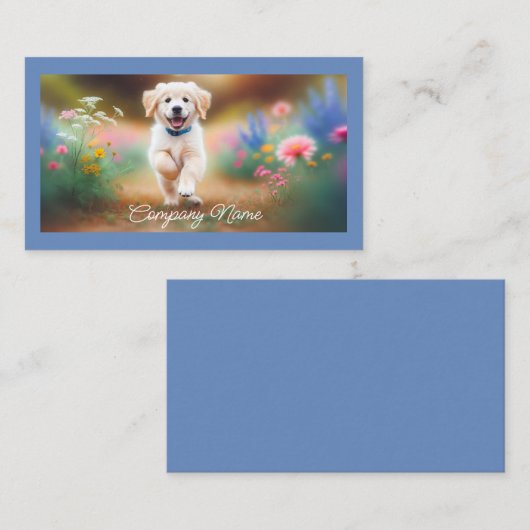 ゴールデンレトリエバーランニングパピーの花 名刺 (正面/裏面)