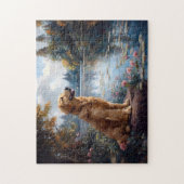 ゴールデンレトリエバーレイクリリーパッド ジグソーパズル (縦)