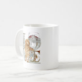 ゴールデンレトリエバーワイングラス作りラブワード コーヒーマグカップ (正面左)