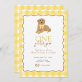 ゴールデンレトリエバーワンゴールデンイヤー初誕生日 招待状 (正面/裏面)