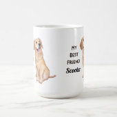 ゴールデンレトリエバー最高のマイフレンド名前をカスタムする コーヒーマグカップ (中央)