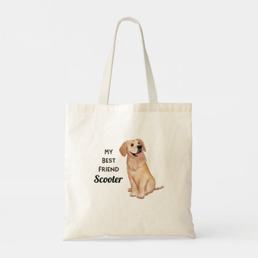 ゴールデンレトリエバー最高のマイフレンド名前をカスタムする トートバッグ (裏面)