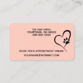 ゴールデンレトリエバー水玉模様forペットグルーミング 名刺 (裏面)