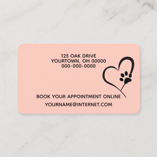 ゴールデンレトリエバー水玉模様forペットグルーミング 名刺 (裏面)