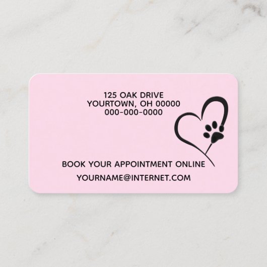 ゴールデンレトリエバー水玉模様forペットグルーミング 名刺 (裏面)