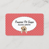 ゴールデンレトリエバー水玉模様forペットグルーミング 名刺 (正面)