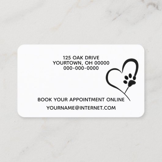 ゴールデンレトリエバー水玉模様forペットグルーミング 名刺 (裏面)